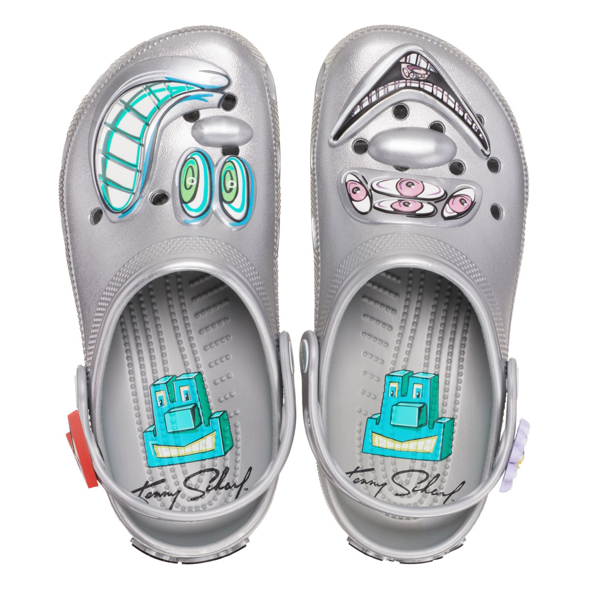 Saboti Crocs Scharf Classic Clog Argintiu - Silver - imagine 8